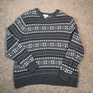 Vintage Dockers‎ Fair Isle Sweater Pullover Knitwear Winter Warm Gray XL/XG